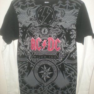 AC/DC  Rockware  Twofer   Shirt   Top  Black   Size S